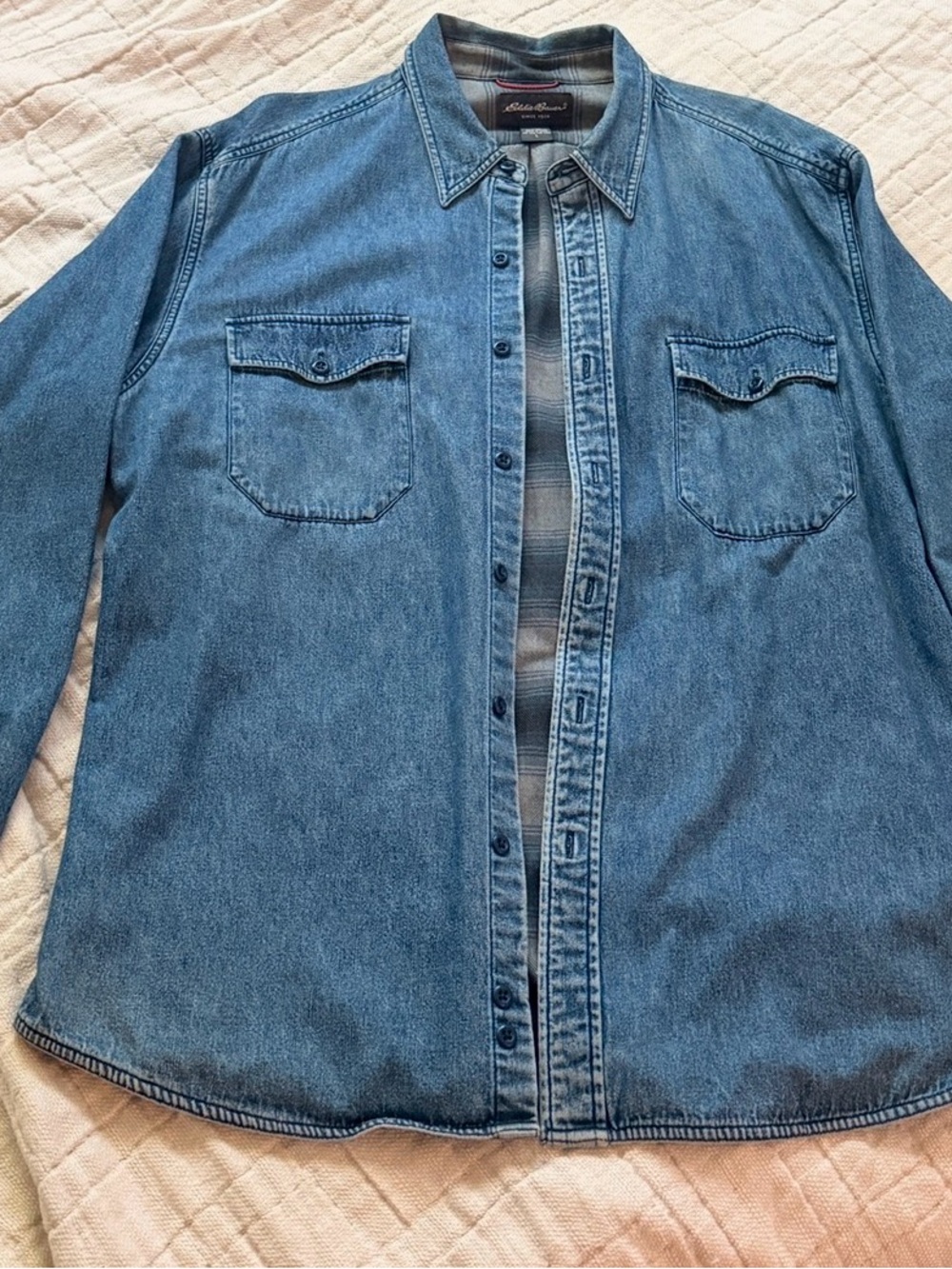 Eddie Bauer Light Blue Denim Shirt Jacket